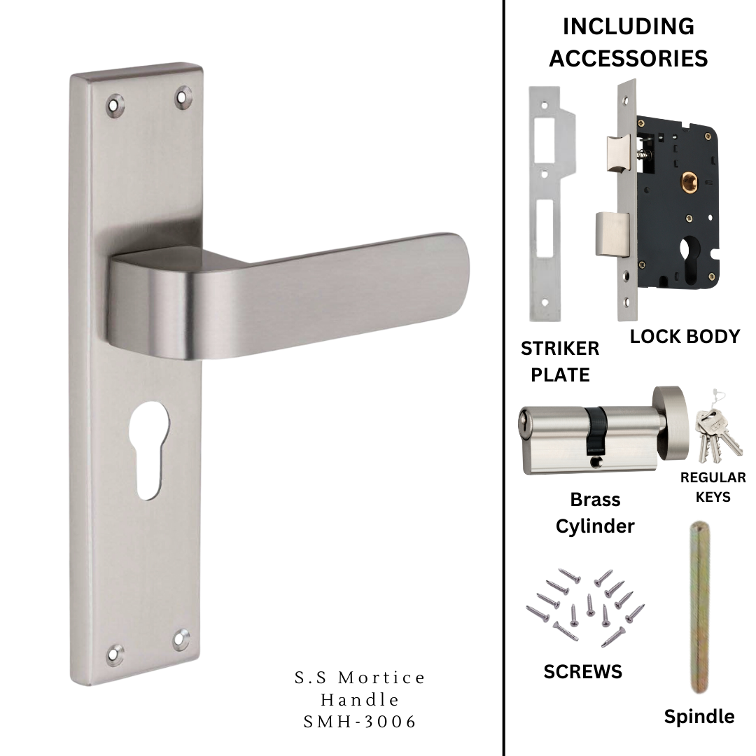 SS Mortice Handle | SMH-3006 | Finish : SS | Pair