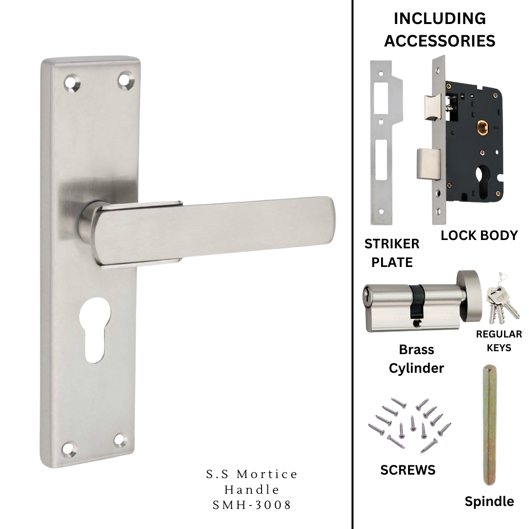SS Mortice Handle | SMH-3008 | Finish : SS | Pair