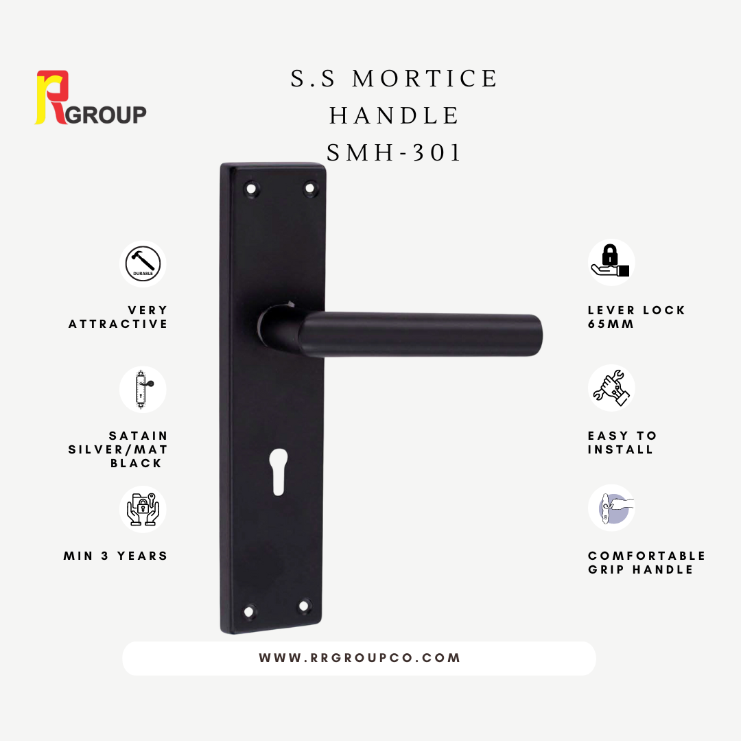 S.S MORTICE HANDLE | SMH-301 Black | Unit 1