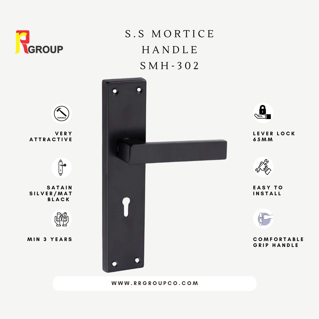 S.S MORTICE HANDLE | SMH-302 Black | Unit 1