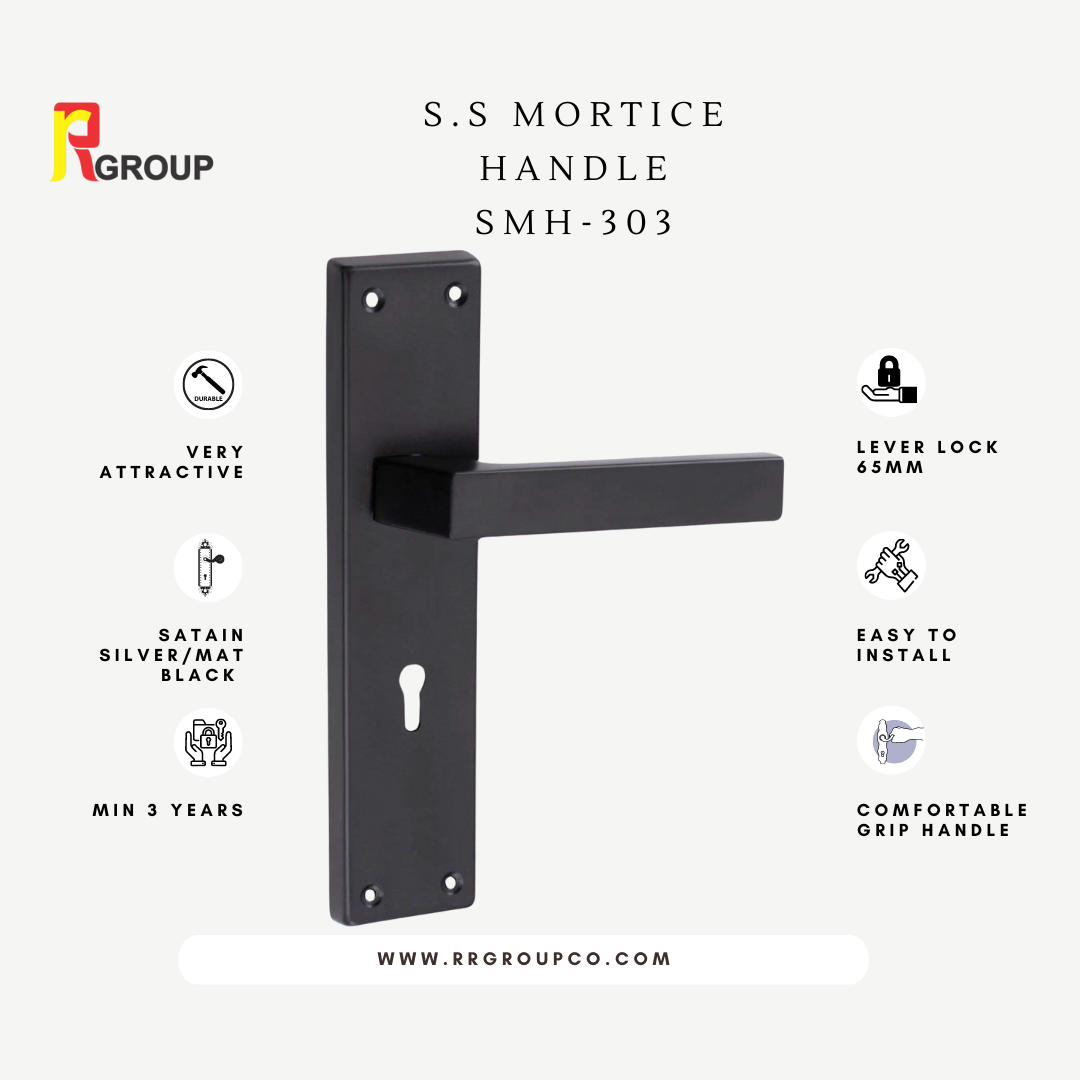 S.S MORTICE HANDLE | SMH-303 Black | Unit 1