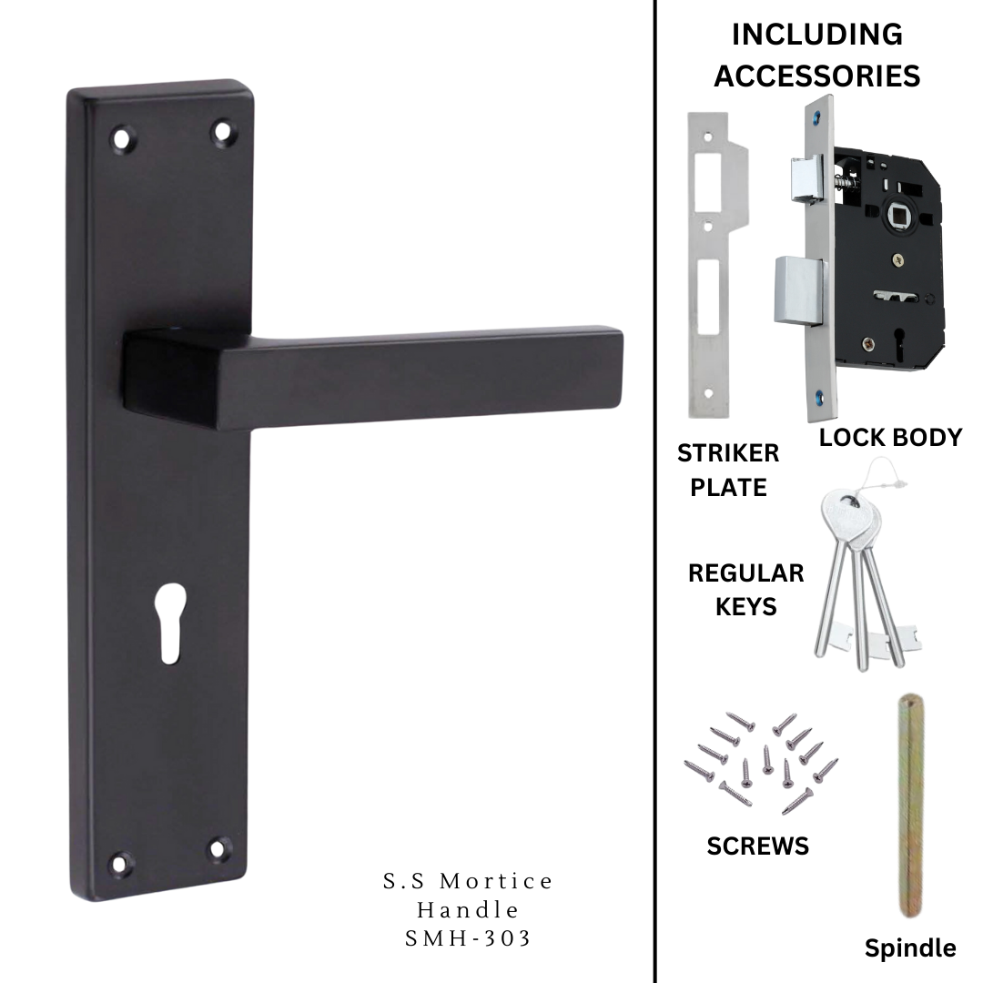 S.S MORTICE HANDLE | SMH-303 Black | Unit 1