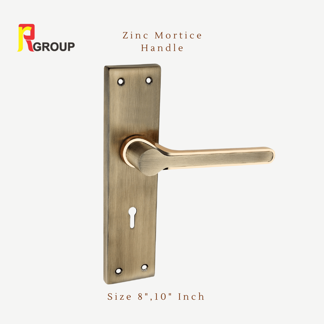 Zinc Mortice Handle | ZMH-2002 | Finish Mett Gold, Antique-CP | Unit 1 Pair