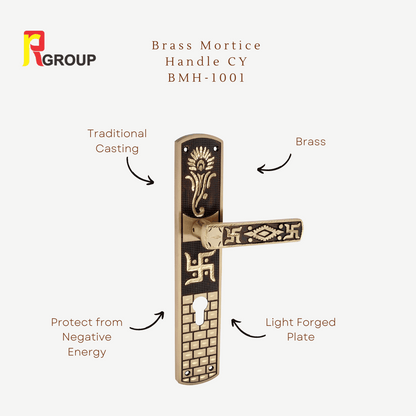 RR Group | Brass Mortice Handle (CY) | BMH-1001 | Finish Antique / Diamond Cutting