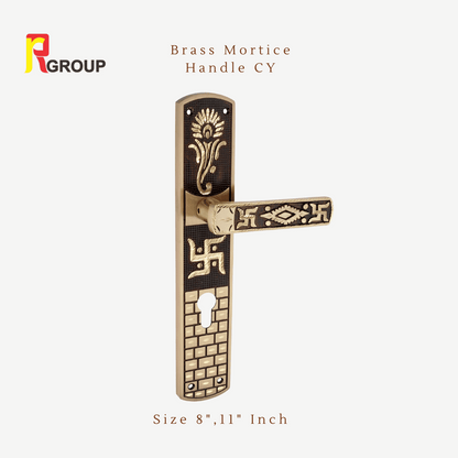 RR Group | Brass Mortice Handle (CY) | BMH-1001 | Finish Antique / Diamond Cutting