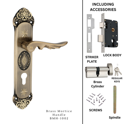 Brass Mortice Handle CY | BMH-1002 | Finish Antique/DC | Unit 1 Pair