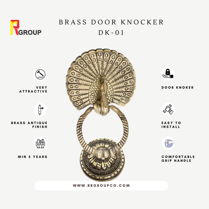 BRASS DOOR KNOCKER | DK-001 | SMALL MAYUR | Unit 1