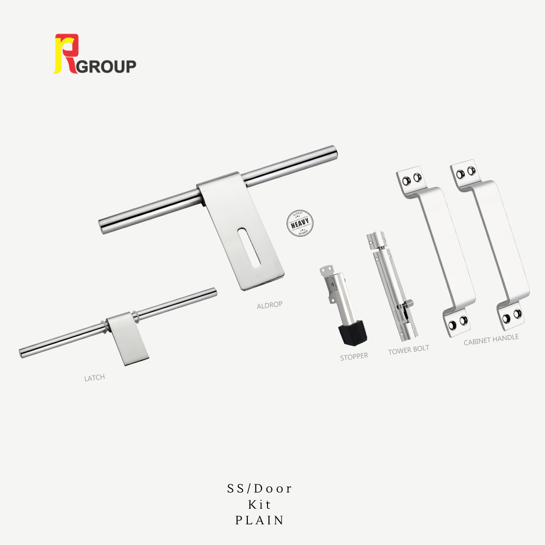 SS / Door Kit | PLAIN 16 MM Rod | Unit - Pair