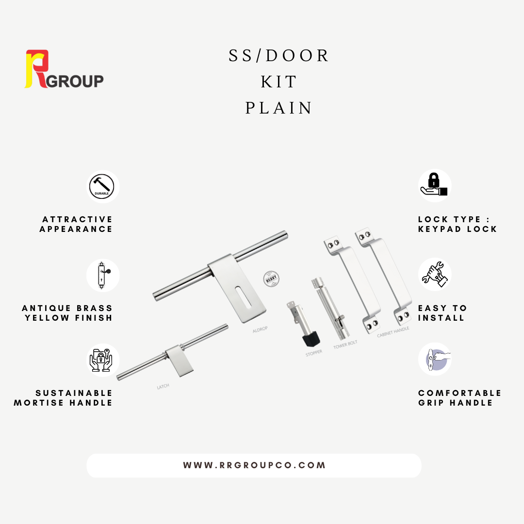 SS / Door Kit | PLAIN 16 MM Rod | Unit - Pair