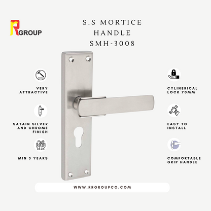 SS Mortice Handle | SMH-3008 | Finish : SS | Pair