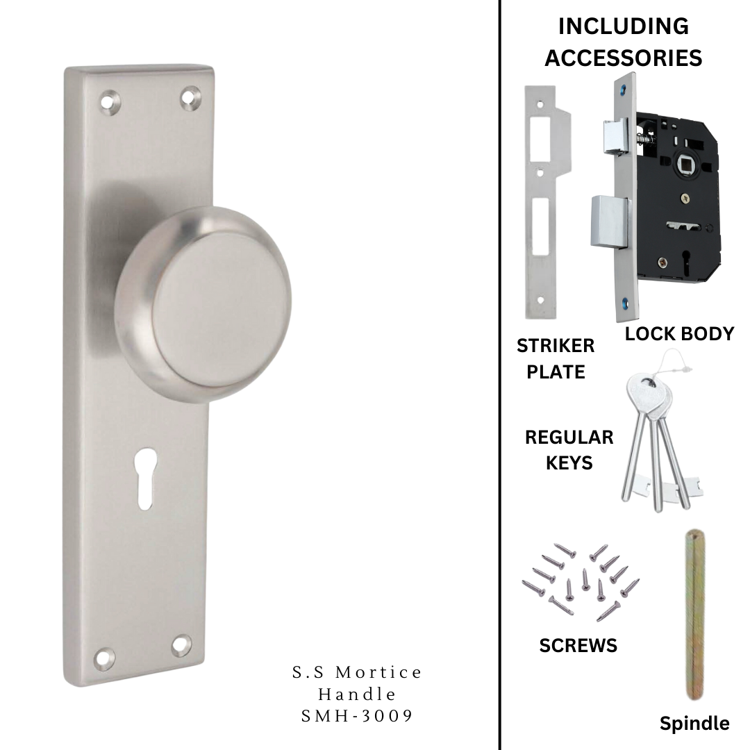 SS Mortice Handle | SMH-3009 | Finish : SS | Pair