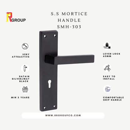 S.S MORTICE HANDLE | SMH-303 Black | Unit 1