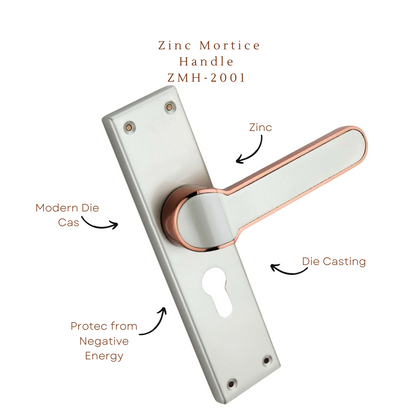 Zinc Mortice Handle | ZMH-2001 | Finish Satin Rose | Unit 1 Pair