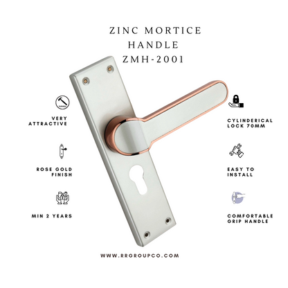Zinc Mortice Handle | ZMH-2001 | Finish Satin Rose | Unit 1 Pair