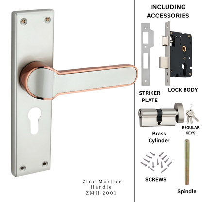 Zinc Mortice Handle | ZMH-2001 | Finish Satin Rose | Unit 1 Pair