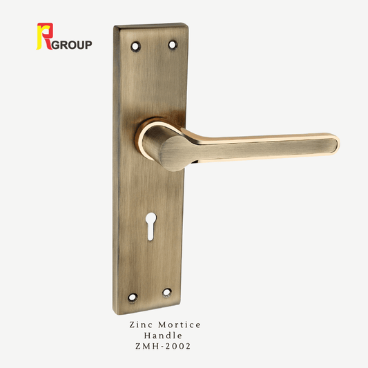 Zinc Mortice Handle | ZMH-2002 | Finish Mett Gold, Antique-CP | Unit 1 Pair