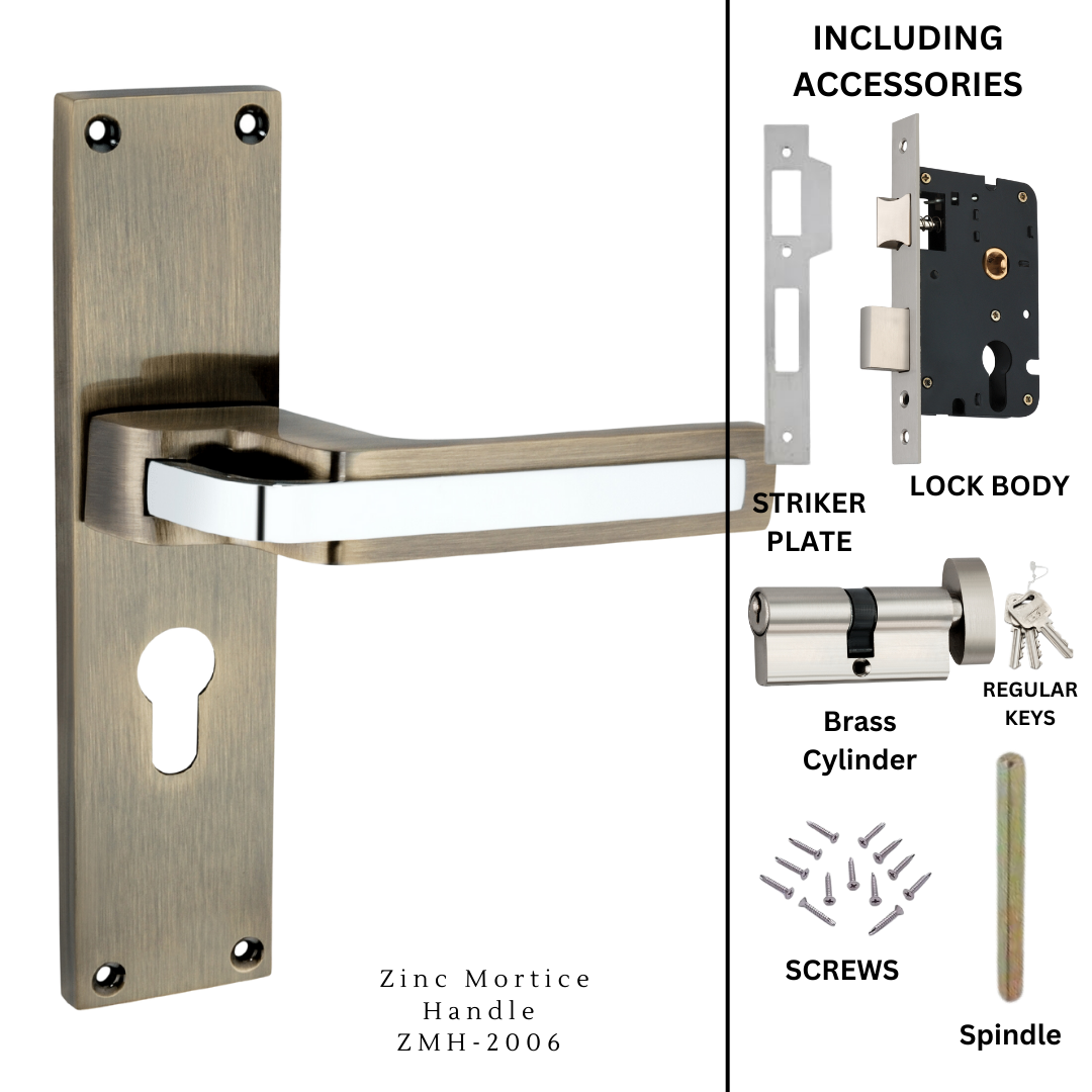 Zinc Mortice Handle | ZMH-2006 | Finish Antique | Unit 1 Pair