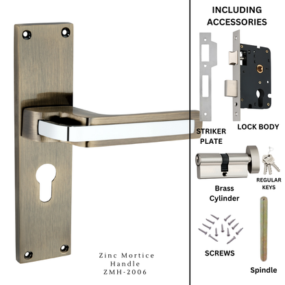 Zinc Mortice Handle | ZMH-2006 | Finish Antique | Unit 1 Pair