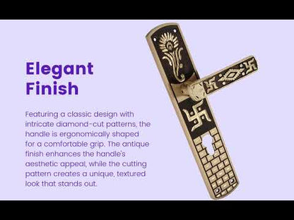 RR Group | Brass Mortice Handle (CY) | BMH-1001 | Finish Antique / Diamond Cutting